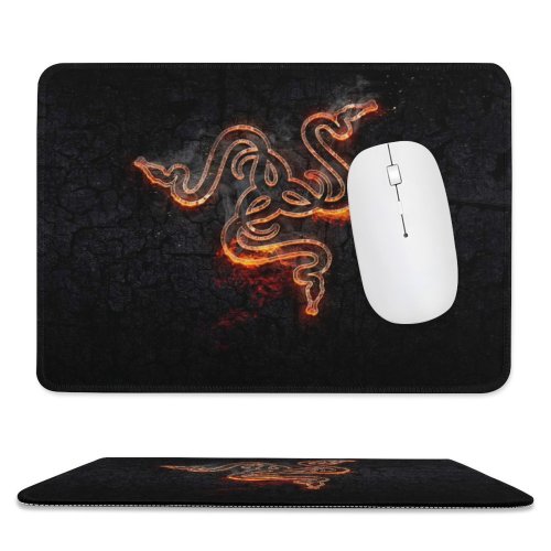 yanfind The Mouse Pad Dark Forged Razer Fire Pattern Design Stitched Edges Suitable for home office game