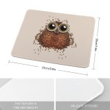 yanfind The Mouse Pad Comfreak Lifestyle Coffee Beans Owl Cup Drinks Caffeine Beautiful Pattern Design Stitched Edges Suitable for home office game
