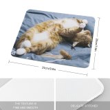 yanfind The Mouse Pad Rest Cute Sleep Sleeping Cat Little Adorable Kitten Pet Fur Whiskers Pattern Design Stitched Edges Suitable for home office game