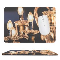 yanfind The Mouse Pad Blur Golden Design Shining Lamp Life Electricity Light Still Brass Luxury Glass Pattern Design Stitched Edges Suitable for home office game