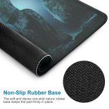 yanfind The Mouse Pad Moai Statues Easter Island Moon Stars Night Sky Pattern Design Stitched Edges Suitable for home office game