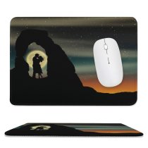 yanfind The Mouse Pad Dorothe Love Couple Lovers Romantic Silhouette Moon Kissing Pattern Design Stitched Edges Suitable for home office game