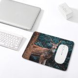 yanfind The Mouse Pad Reindeer Daylight Deer Antlers Tree Wild Wildlife Pattern Design Stitched Edges Suitable for home office game