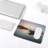 yanfind The Mouse Pad Boats Clouds Sunset Landscape Rope Travel Beach Sun Watercrafts Boat Transportation Outdoors Pattern Design Stitched Edges Suitable for home office game