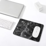 yanfind The Mouse Pad Blur Focus Whiskers Cat Face Grass Eyes Portrait Pet Tabby Fur Outdoor Pattern Design Stitched Edges Suitable for home office game