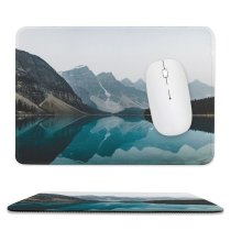 yanfind The Mouse Pad Scenery Lakes Range Glacier Lake Wildfire Reflections Mountain Snow Canada District Pattern Design Stitched Edges Suitable for home office game