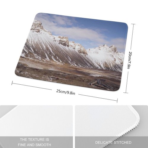 yanfind The Mouse Pad Vestrahorn Peak Beauty Iceland Pictures Winter Outdoors Tour Tops Free Range Pattern Design Stitched Edges Suitable for home office game