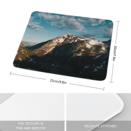yanfind The Mouse Pad Abies Scenery Range Tree States Mountain Snow Wilderness Plant Fir Free Pattern Design Stitched Edges Suitable for home office game