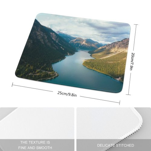 yanfind The Mouse Pad Landscape Promontory Plansee River Dji Pictures Outdoors Austria Snow Tree Glacier Pattern Design Stitched Edges Suitable for home office game