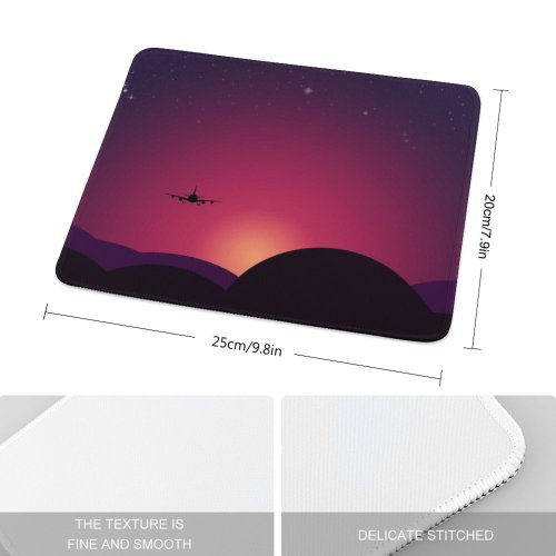 yanfind The Mouse Pad Chiara Lily Plane Sunset Starry Sky Sky Pattern Design Stitched Edges Suitable for home office game