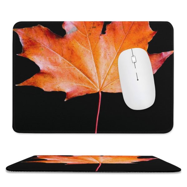 yanfind The Mouse Pad Maple Autumn Woody Leaves Maple Calm Fall Autumnal Plant Wood Leaf Forest Pattern Design Stitched Edges Suitable for home office game