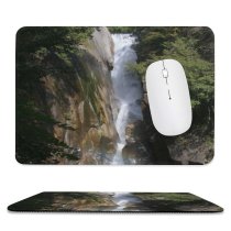 yanfind The Mouse Pad Waterfall Rock River Refreshing Landscape Cliff Refresh Clean Japan Yamanashi Resources Natural Pattern Design Stitched Edges Suitable for home office game