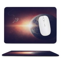 yanfind The Mouse Pad Comfreak Space Earth Planet Universe Space Travel Space Adventure Astronaut Sun Light Pattern Design Stitched Edges Suitable for home office game