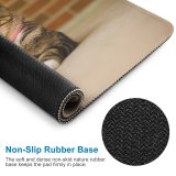 yanfind The Mouse Pad Funny Curiosity Sit Cute Little Young Pretty Eye Staring Kitten Whisker Fur Pattern Design Stitched Edges Suitable for home office game