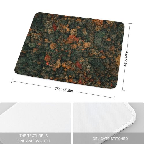 yanfind The Mouse Pad Clay Banks Autumn Trees Forest Aerial Birds Eye Trees Pattern Design Stitched Edges Suitable for home office game