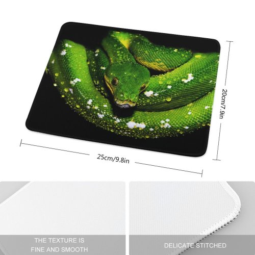 yanfind The Mouse Pad Black Dark Tree Python Snake Python Drops Dark Pattern Design Stitched Edges Suitable for home office game