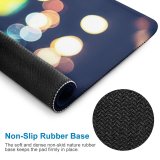 yanfind The Mouse Pad Blur Focus Dark Design Shiny Shining Illuminated Lights Downtown Blurred Colorful Scene Pattern Design Stitched Edges Suitable for home office game