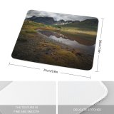 yanfind The Mouse Pad Scenery Range Tree Mountain Wilderness Plant Sunset Free Ground Basin Norway Pattern Design Stitched Edges Suitable for home office game