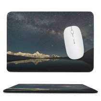 yanfind The Mouse Pad Mount Gongga Minya Konka China Milky Way Glacier Mountains Mountain Peak Starry Pattern Design Stitched Edges Suitable for home office game