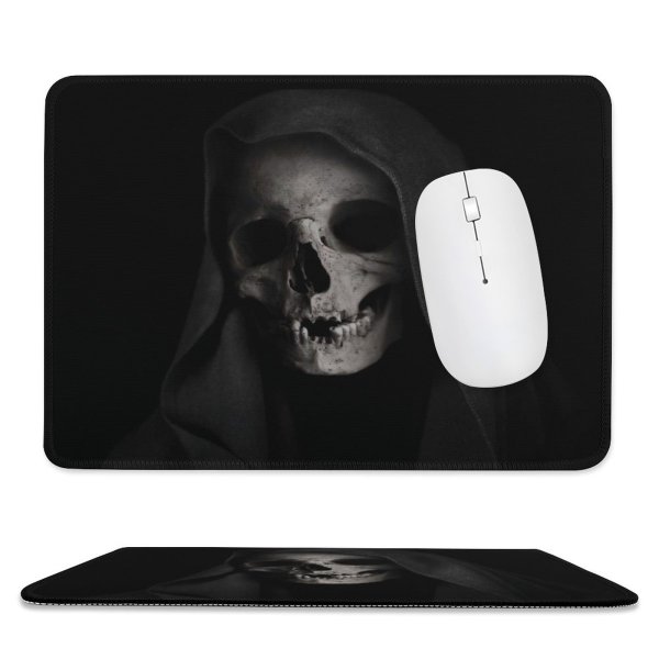 yanfind The Mouse Pad Dark Grim Reaper Skull Scary Pattern Design Stitched Edges Suitable for home office game