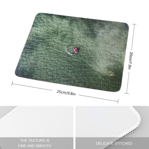 yanfind The Mouse Pad Boats Above Drone From Sea Ocean Eye Bird's Aerial Shot Pattern Design Stitched Edges Suitable for home office game