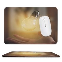 yanfind The Mouse Pad Blur Glass Innovation Idea Light Bulb Items Levitation Pattern Design Stitched Edges Suitable for home office game
