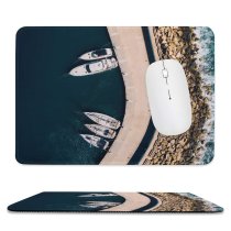 yanfind The Mouse Pad Boats Above Drone From Transportation Europe Sea System Yachts Ocean Eye Bird's Pattern Design Stitched Edges Suitable for home office game