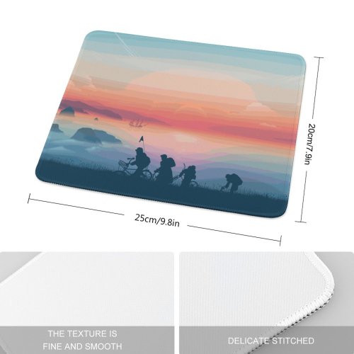 yanfind The Mouse Pad Coyle Lifestyle Goonies Morning Sunrise Silhouette Minimal Art Landscape Panorama Pattern Design Stitched Edges Suitable for home office game