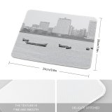 yanfind The Mouse Pad Boats City Sea Buildings Beach Ocean Cityscape Pattern Design Stitched Edges Suitable for home office game