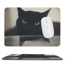 yanfind The Mouse Pad Funny Curiosity Cute Cat Baby Little Eye Studio Portrait Kitten Grey Pet Pattern Design Stitched Edges Suitable for home office game