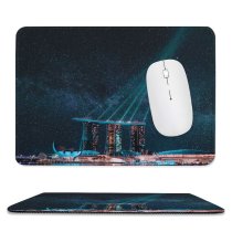 yanfind The Mouse Pad Pang Yuhao Marina Bay Sands Singapore Stars Night Life City Lights Reflection Pattern Design Stitched Edges Suitable for home office game