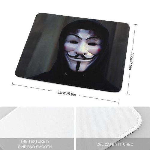 yanfind The Mouse Pad Chaozzy Lin Anonymous Masks Hoodie Guy Fawkes Pattern Design Stitched Edges Suitable for home office game