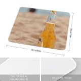 yanfind The Mouse Pad Blur Golden Sand Liquor Travel Beer Beach Alcohol Glass Lime Outdoors Seashore Pattern Design Stitched Edges Suitable for home office game