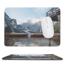 yanfind The Mouse Pad Boats Capped Frozen Scenery Clouds Icee Freeze Icy Mountains Daytime Cloudiness Snow Pattern Design Stitched Edges Suitable for home office game