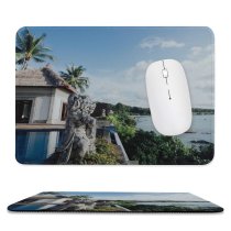 yanfind The Mouse Pad Vehicle Building Roof Plant Pictures Transportation Islands Banyan Outdoors Boat Arecaceae Pattern Design Stitched Edges Suitable for home office game