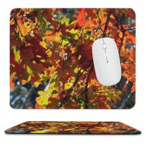 yanfind The Mouse Pad Maple Autumn Woody Maple Plant Fall Branch Leaves Leaf Forest Hardwood Leaf Pattern Design Stitched Edges Suitable for home office game