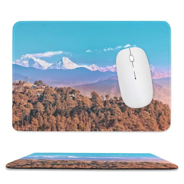 yanfind The Mouse Pad Scenery Range Teal Nepal Mountain Housing Free Outdoors Wallpapers Images Landscape Pattern Design Stitched Edges Suitable for home office game