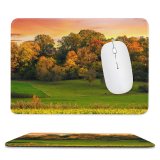 yanfind The Mouse Pad Bruno Glätsch Autumn Trees Sunset Landscape Afterglow Meadow Grass Field Greenery Beautiful Pattern Design Stitched Edges Suitable for home office game