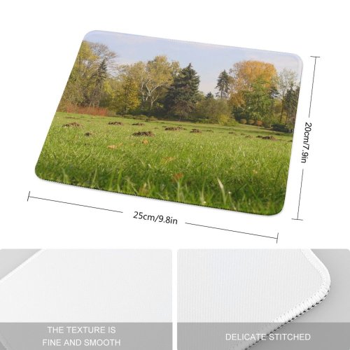 yanfind The Mouse Pad Molehill Natural Autumn Landscape Vegetation Fall Wood Meadow Pasture Grassland Forest Tree Pattern Design Stitched Edges Suitable for home office game
