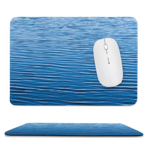 yanfind The Mouse Pad Waves Wind Aqua Azure Ocean Sea Calm Sky Electric Pattern Design Stitched Edges Suitable for home office game