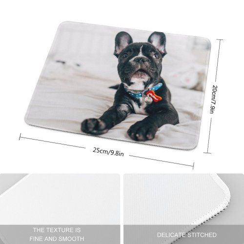 yanfind The Mouse Pad Dog Pet Bulldog Pictures Domain Images Public French Pattern Design Stitched Edges Suitable for home office game