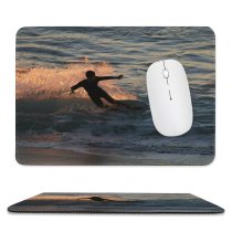 yanfind The Mouse Pad Boardsport Surfboard Skimboarding Wind Lighting Surfing Ocean Outdoor Wave Sports Sun Wave Pattern Design Stitched Edges Suitable for home office game