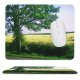 yanfind The Mouse Pad Tree Road Field Natural Landscape Sky Vegetation Grass Grassland Pattern Design Stitched Edges Suitable for home office game