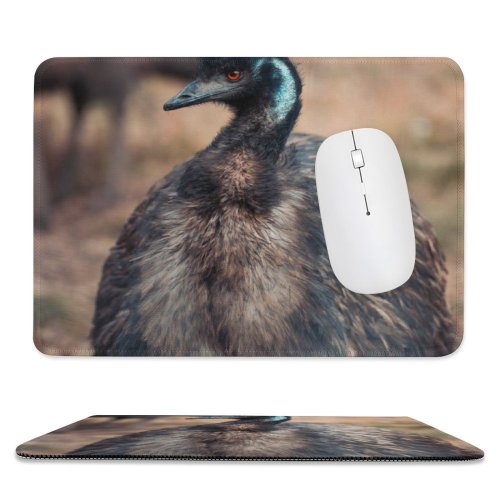 yanfind The Mouse Pad Poultry Bird Outdoors Daylight Zoology Eye Side Beak Grass Portrait Wildlife Feather Pattern Design Stitched Edges Suitable for home office game