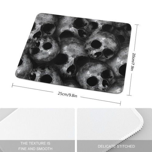 yanfind The Mouse Pad Dark Skulls Scary Pattern Design Stitched Edges Suitable for home office game