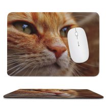 yanfind The Mouse Pad Young Kitty Pet Kitten Portrait Tabby Whiskers Cute Blur Adorable Staring Face Pattern Design Stitched Edges Suitable for home office game