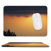 yanfind The Mouse Pad Backlit Golden Beautiful Scenery Cape Clouds Sunset Landscape Evening Light Beach Twilight Pattern Design Stitched Edges Suitable for home office game