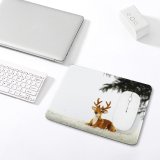 yanfind The Mouse Pad Christmas Reindeer Needles Tailed Snow Deer Branch Tail Antler Fawn Decoration Elk Pattern Design Stitched Edges Suitable for home office game