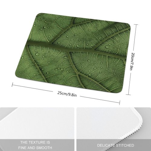 yanfind The Mouse Pad Clay Banks Leaf Veins Drops Macro Closeup Pattern Design Stitched Edges Suitable for home office game