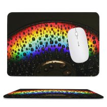 yanfind The Mouse Pad Michael Gillett Rainbow CD Droplets Macro Dark Pattern Design Stitched Edges Suitable for home office game